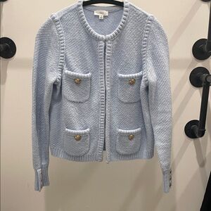 VGUC Light Blue Women's Sweater with Gold Accents size XS